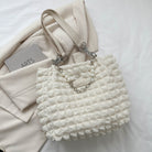 Medium Bubble Textured Tote Bag - Ivory / One Size