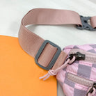 Medium Checkered Adjustable Strap Nylon Crossbody Bag