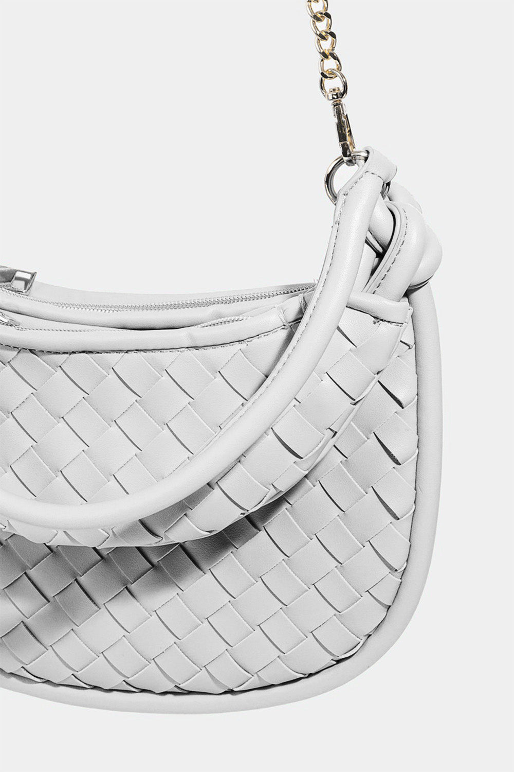 Medium Leather Basket Moon Bag