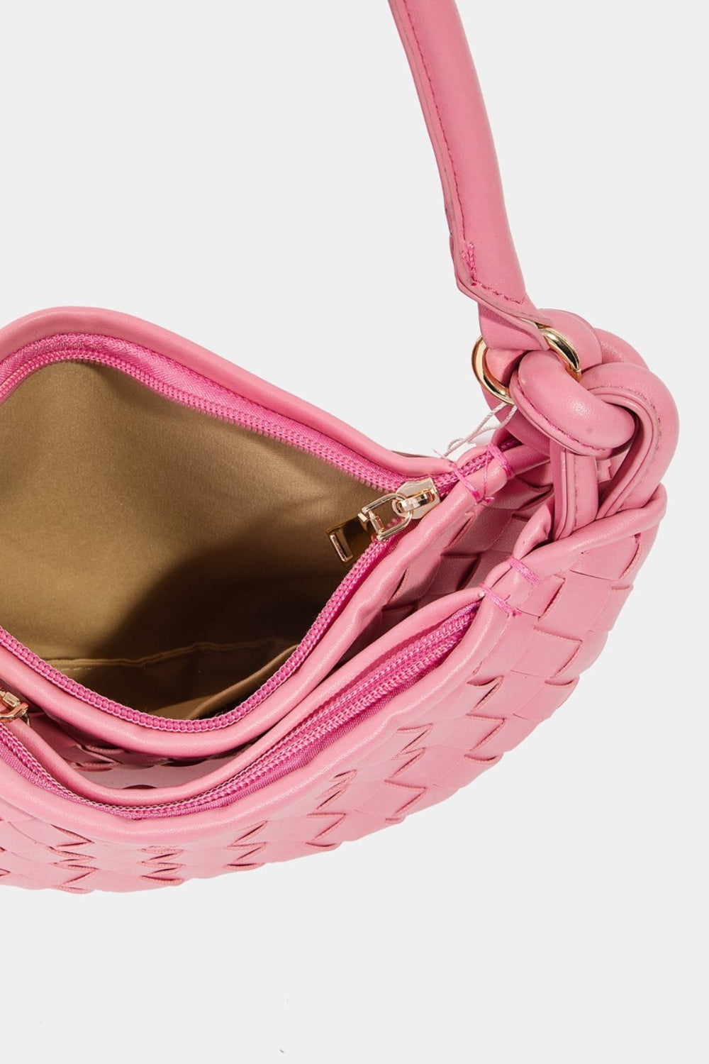 Medium Leather Basket Moon Bag