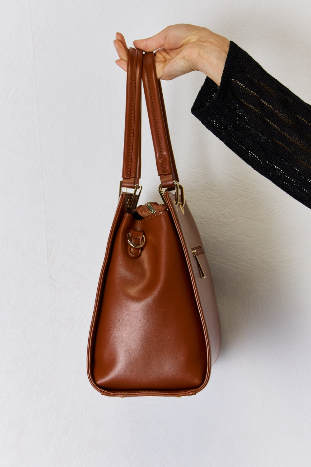 Medium Leather Handbag w Back Pocket