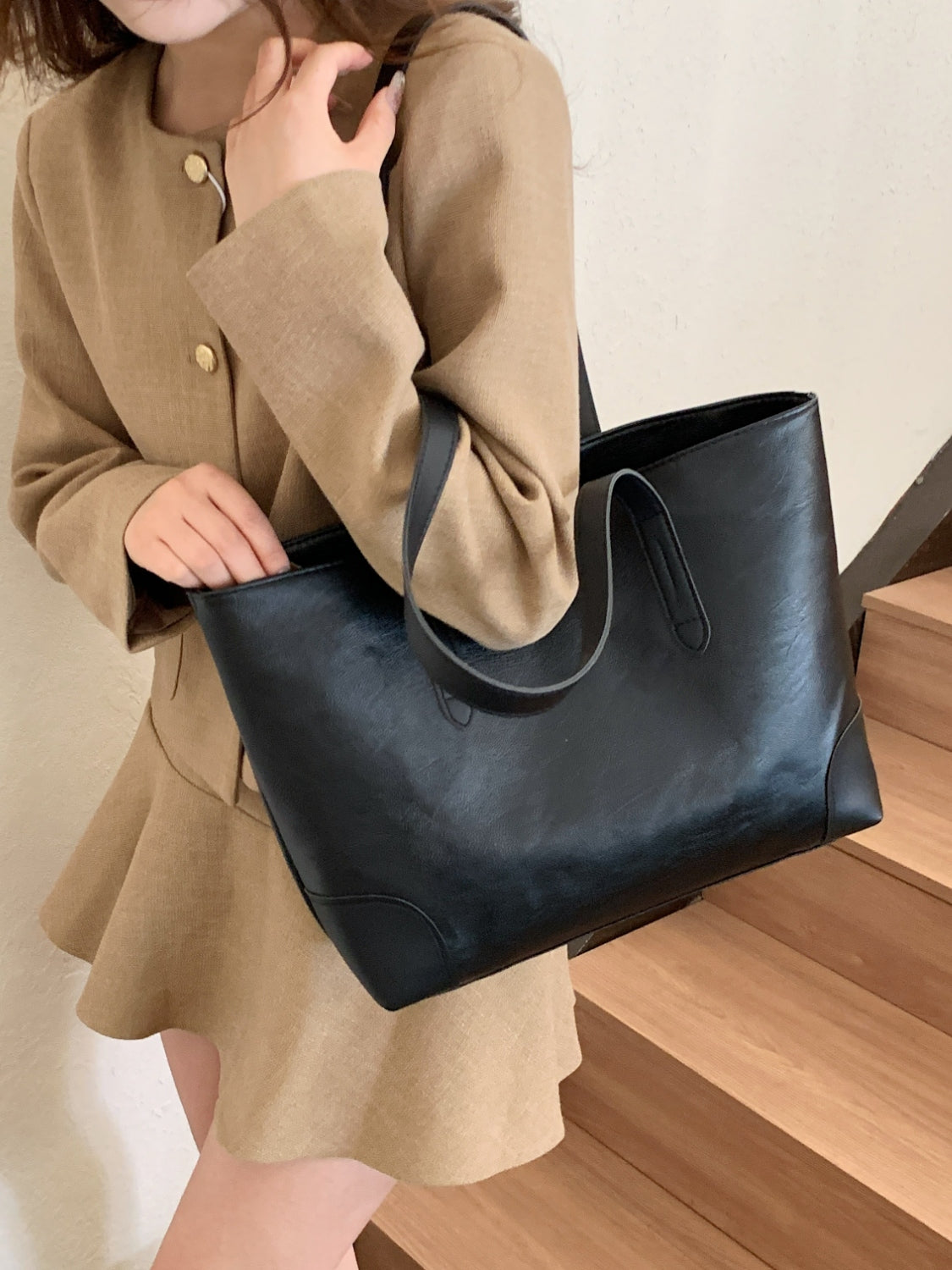 Medium Leather Tote Bag