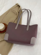 Medium Leather Tote Bag - Mauve / One Size