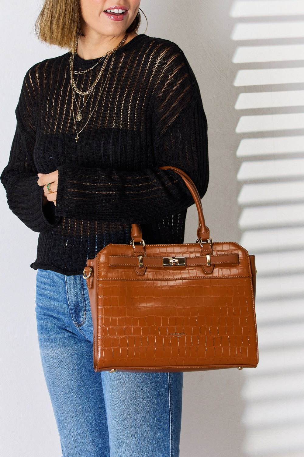 Medium Textured Leather Handbag