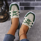 Mesh Contrast Flat Slip-Ons - Dark Green / 36(US5)