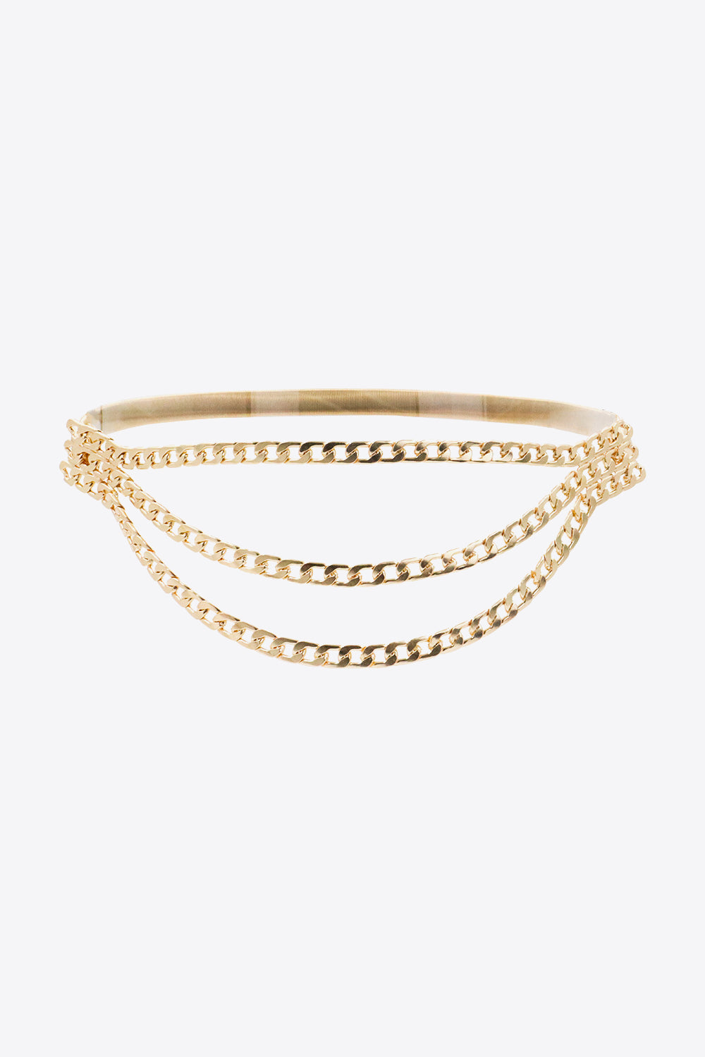 Metal Triple-Layered Chain Belt - Gold / One Size