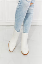 MMShoes Love the Journey Stacked Heel Chelsea Boot in White - White / 6