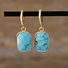 Natural Stone Dangle Earrings - Sky Blue / One Size