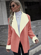 Open Front Long Sleeve Jacket - Dusty Pink / S