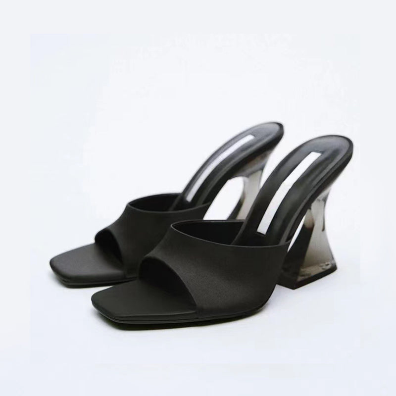 Open Toe High Heel Sandals - Black / 36(US5)