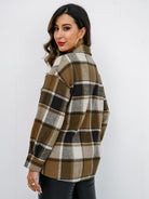 Plaid Button Up Collared Neck Jacket