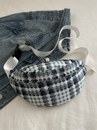 Plaid Wide Strap Crossbody Bag - French Blue / One Size