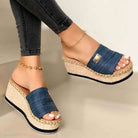 Platform Open Toe Sandals - Dark Blue / 35(US4)