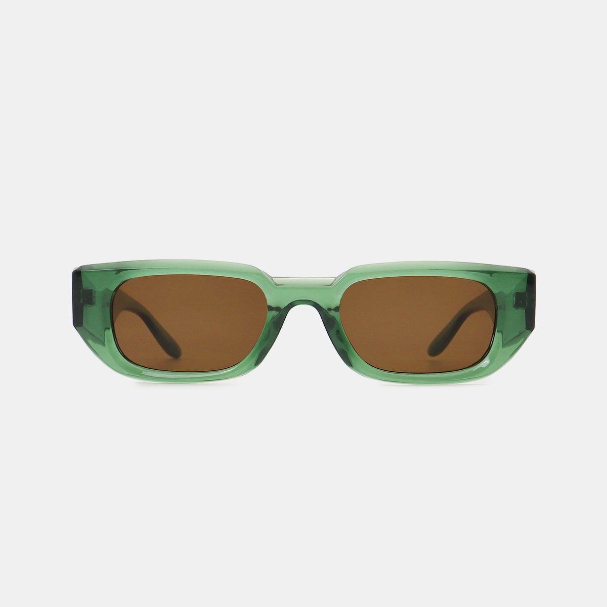 Polycarbonate Frame Rectangle Sunglasses - Green / One Size