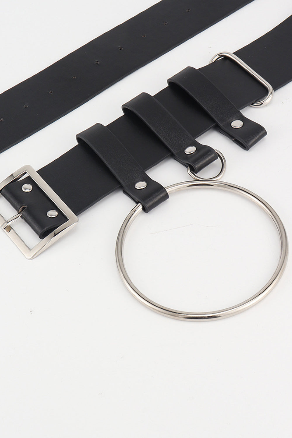 PU Belt with Chain - Black / One Size