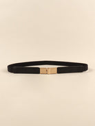 PU Elastic Skinny Belt - Black / One Size