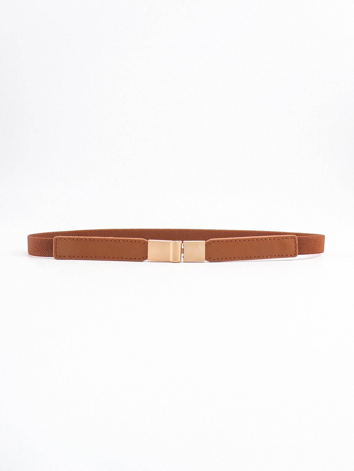 PU Elastic Skinny Belt - Caramel / One Size