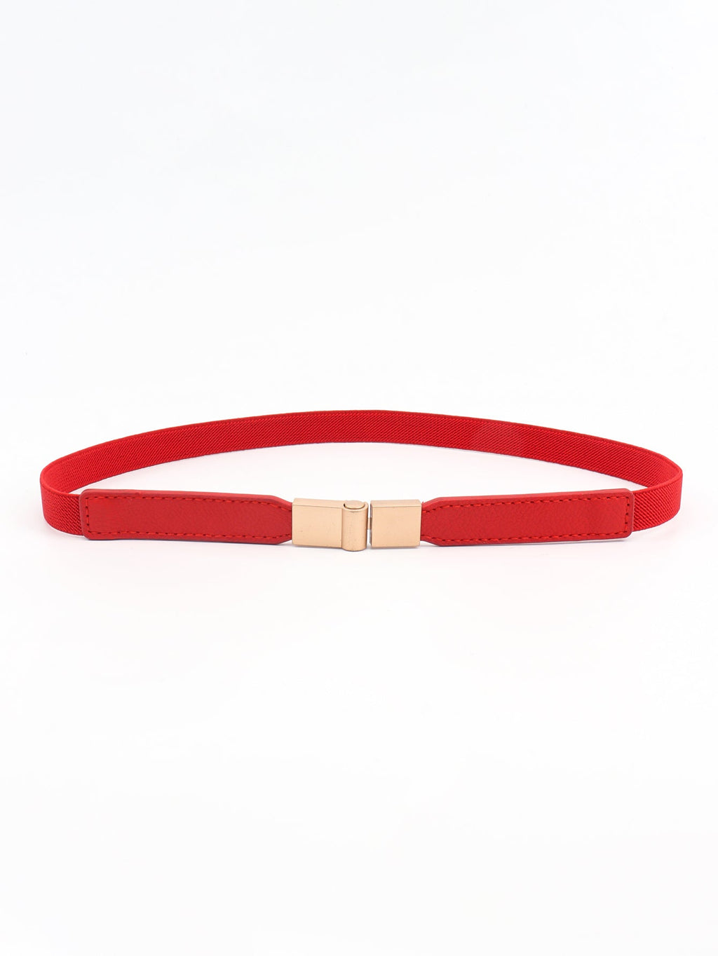 PU Elastic Skinny Belt - Red / One Size