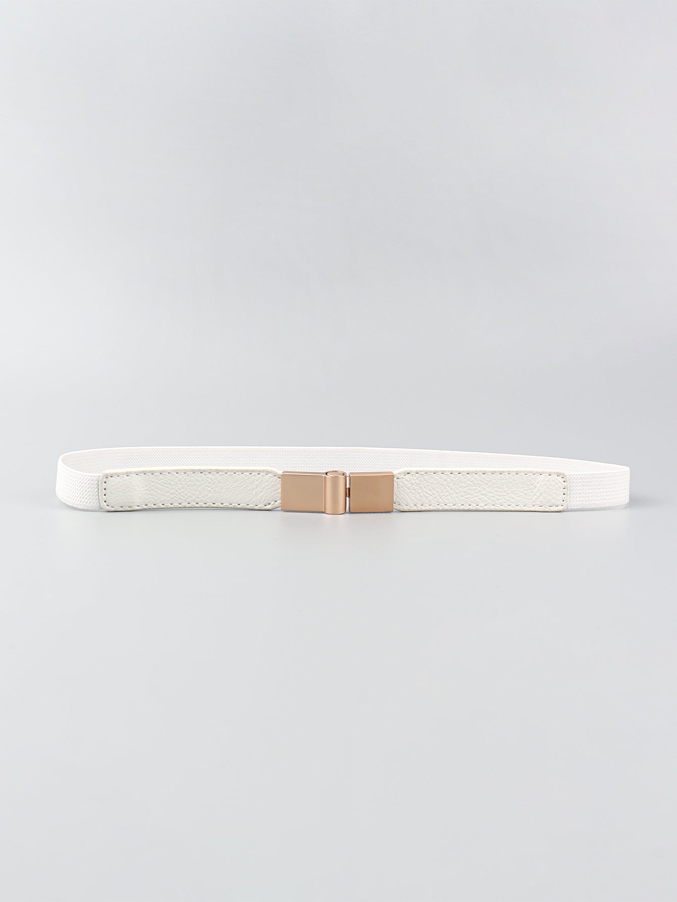 PU Elastic Skinny Belt - White / One Size