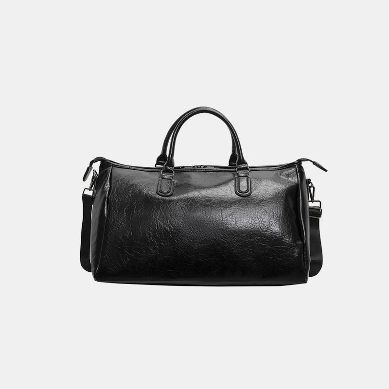 PU Leather Oversize Travel Bag - Black / One Size