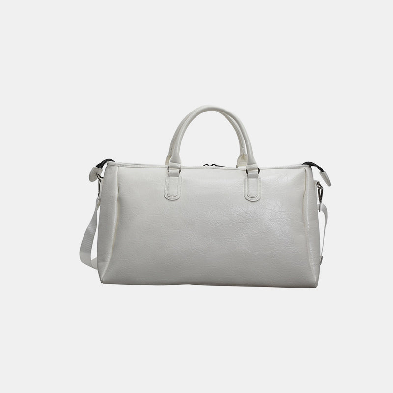 PU Leather Oversize Travel Bag - Ivory / One Size