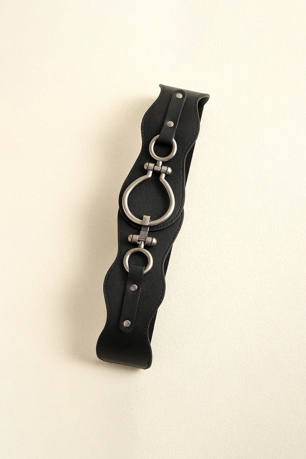 PU Leather Zinc Alloy Buckle Belt - Black / One Size