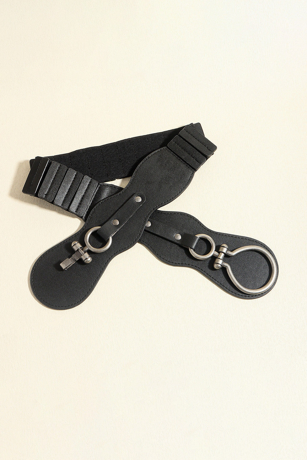 PU Leather Zinc Alloy Buckle Belt - Black / One Size