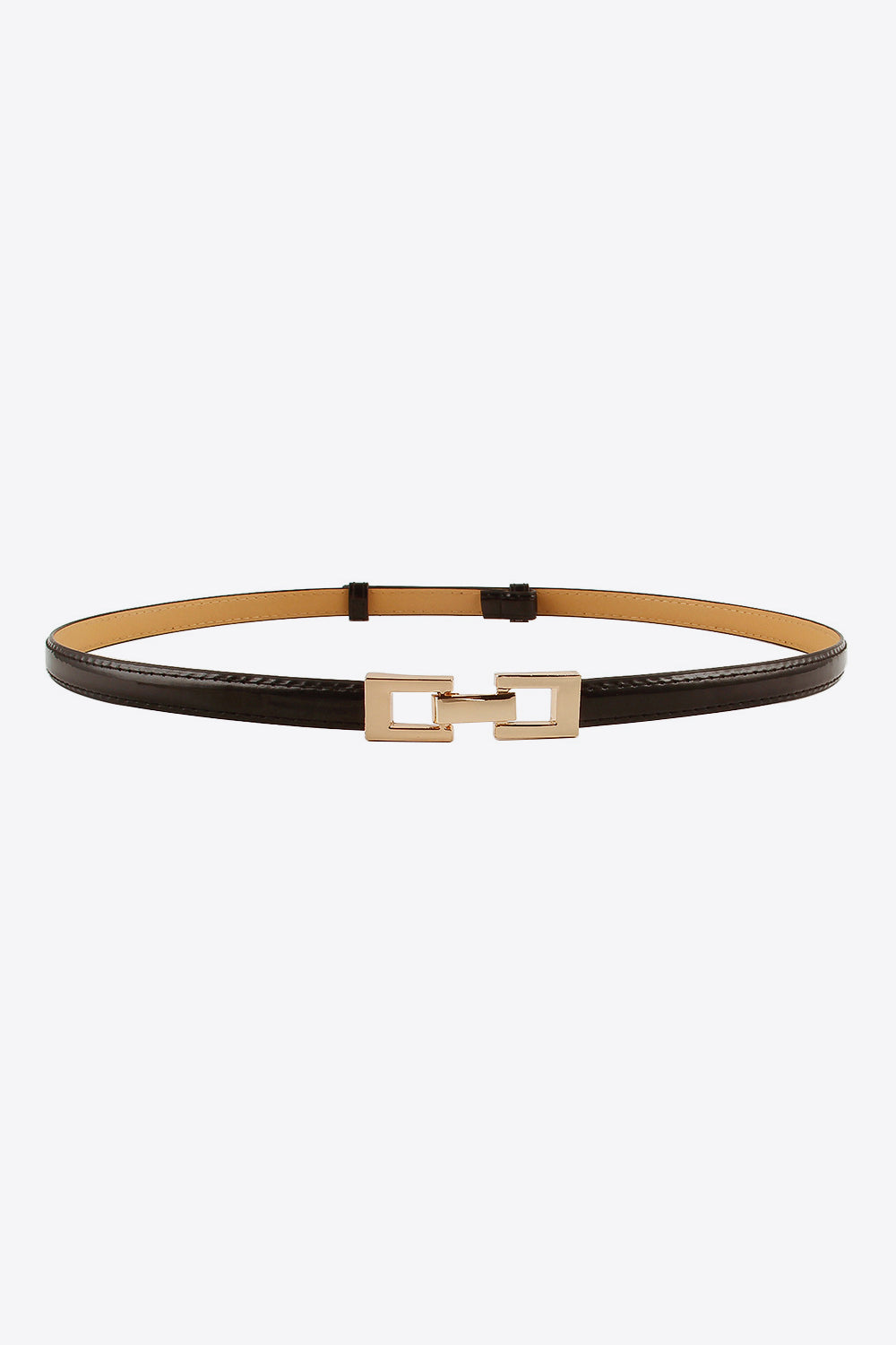 PU Skinny Belt - Black / One Size
