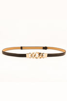 PU Skinny Belt - Chocolate / One Size