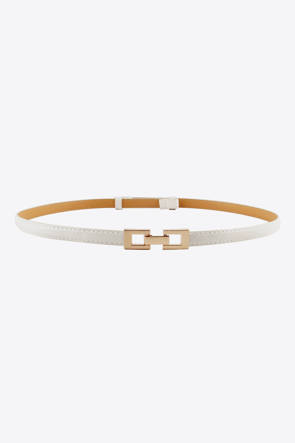 PU Skinny Belt - White / One Size