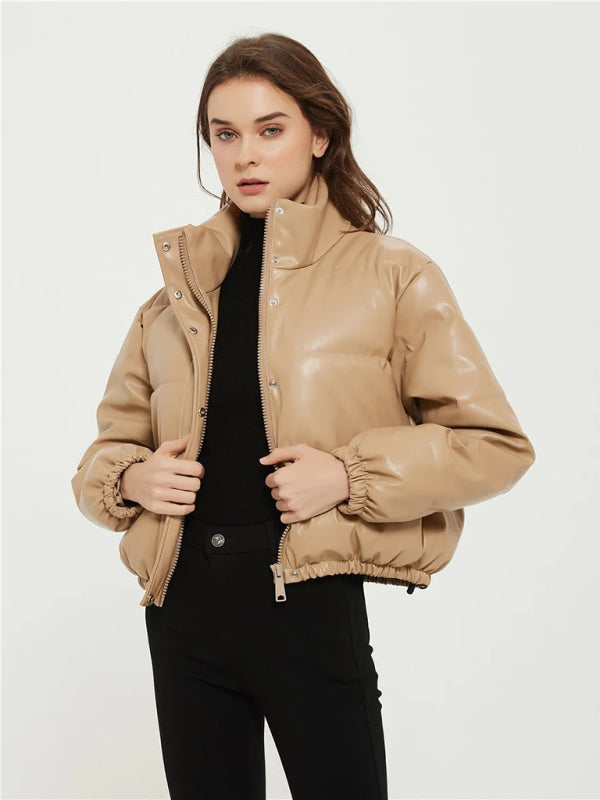 Puffer Jacket w Buttons - Carmel / XS