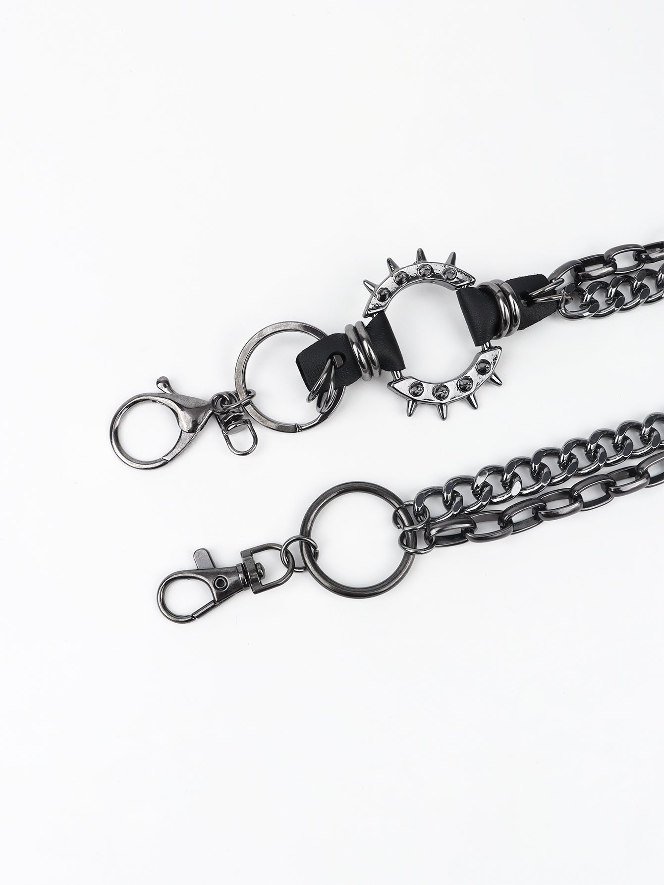 Punk Aluminium Chain Belt - Black / One Size