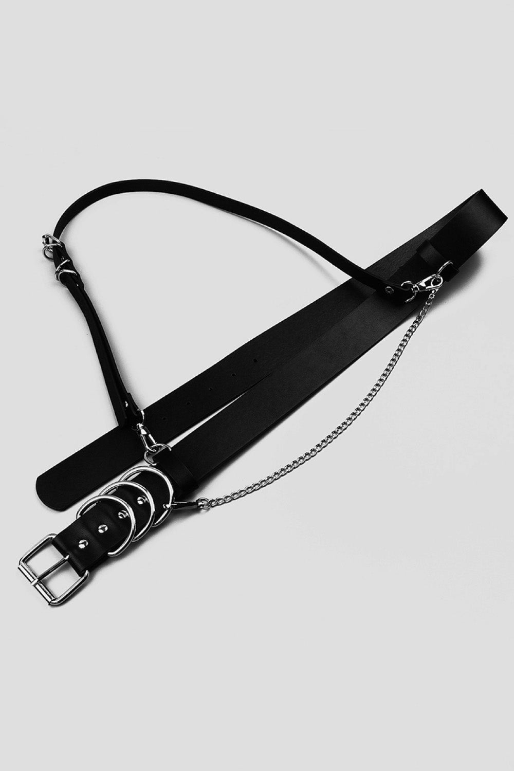 Punk PU Belt - Black/Sliver / One Size