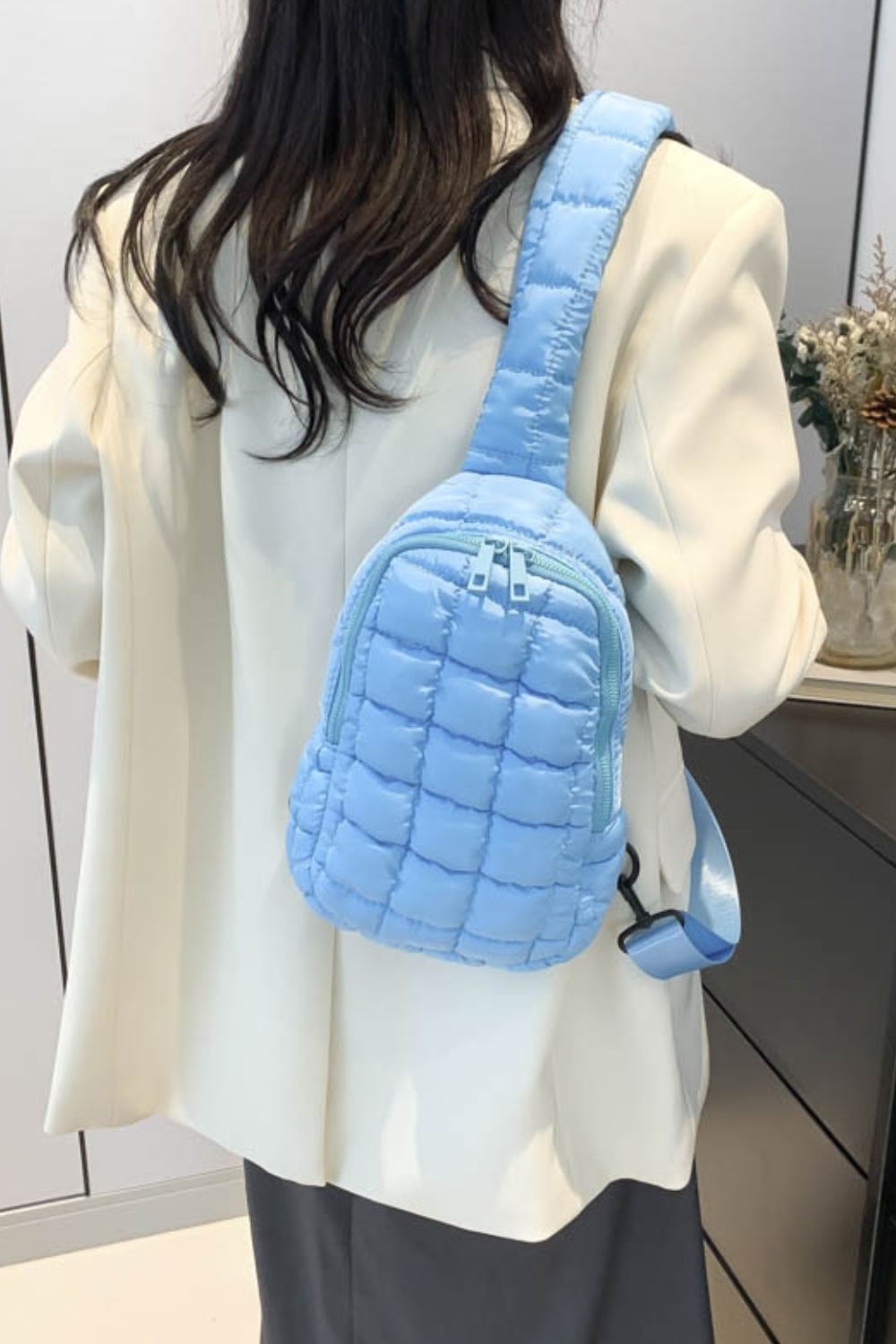 Quilted Nylon Crossbody Bag