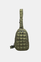 Quilted Nylon Crossbody Bag - Army Green / One Size