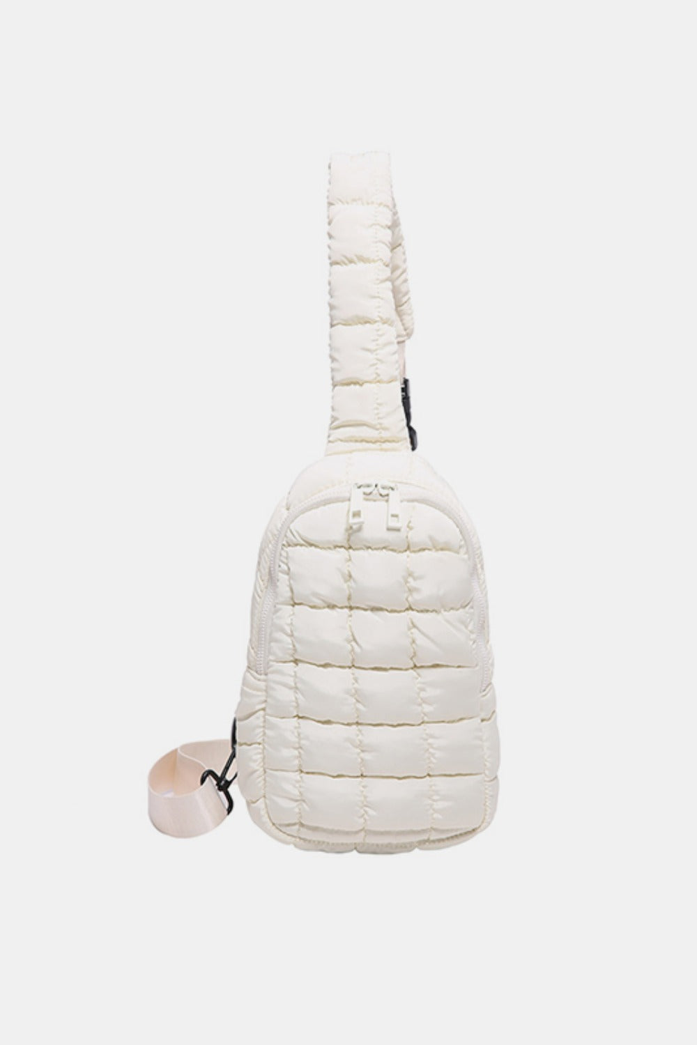 Quilted Nylon Crossbody Bag - Ivory / One Size