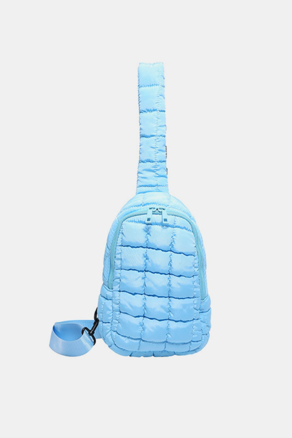 Quilted Nylon Crossbody Bag - Pastel Blue / One Size