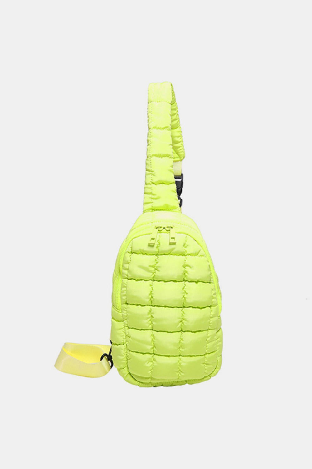 Quilted Nylon Crossbody Bag - Yellow Green / One Size