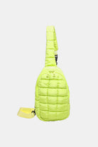 Quilted Nylon Crossbody Bag - Yellow Green / One Size