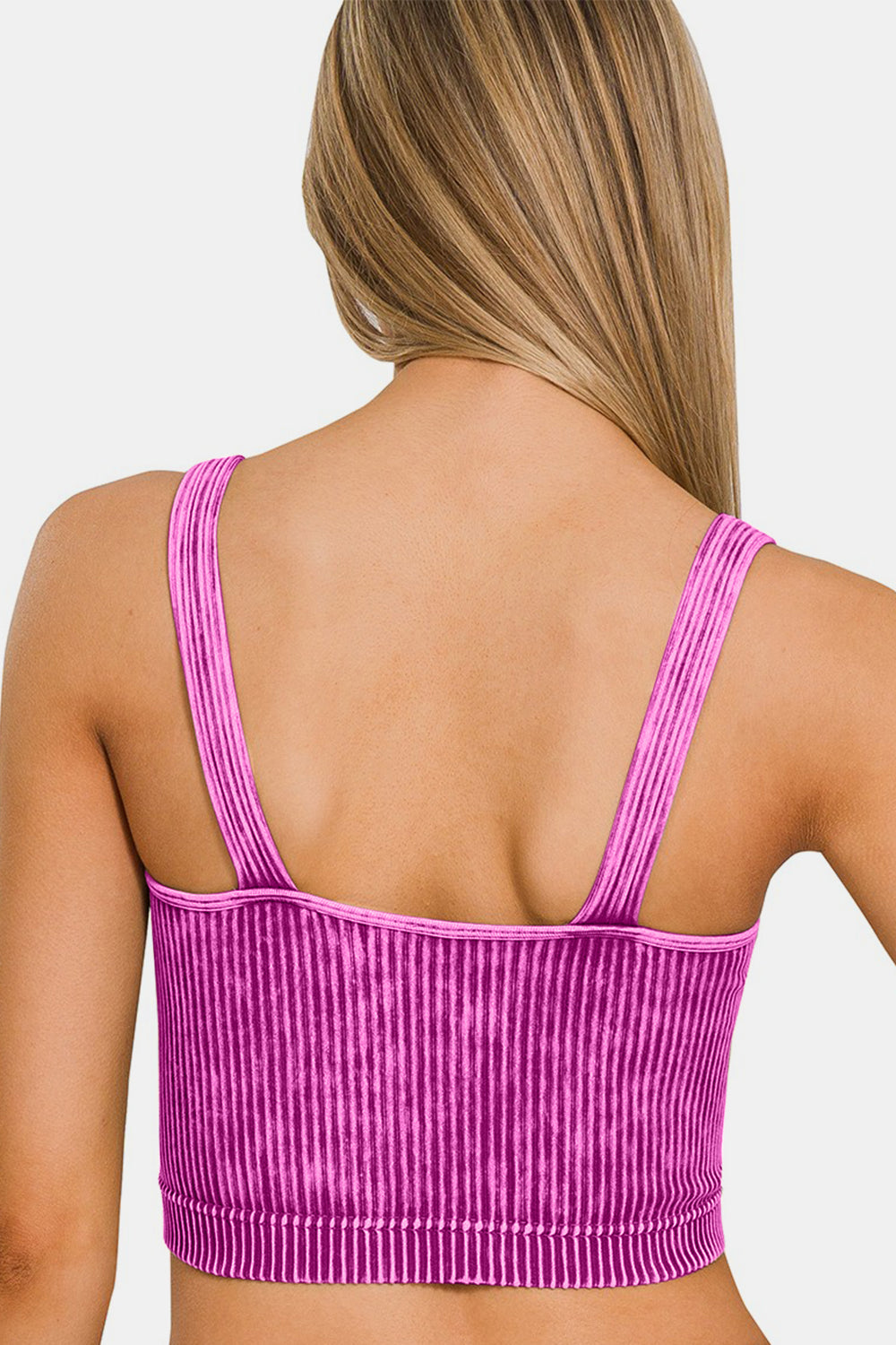 Ribbed Cropped V-Neck Tank