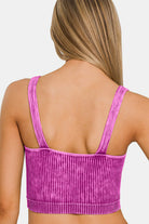 Ribbed Cropped V-Neck Tank