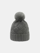 Roll Rim Cable-Knit Hat - Gray / One Size