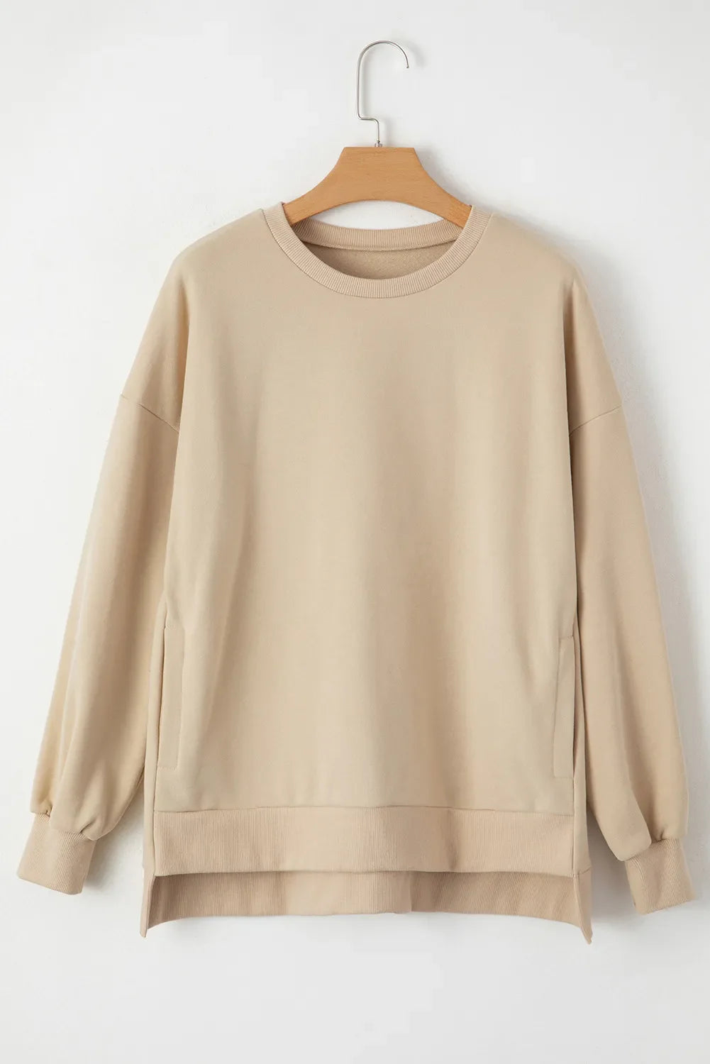 Round Neck Long Sleeve Sweatshirt - Dust Storm / S