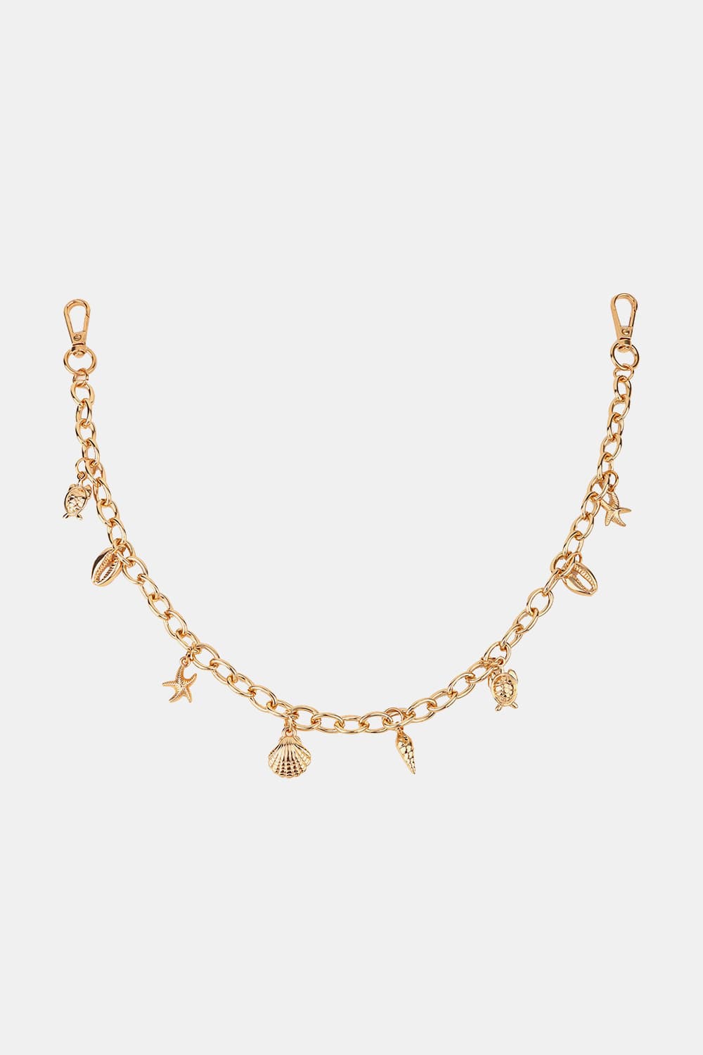 Sea Element Charm Iron Chain Belt - Gold / One Size