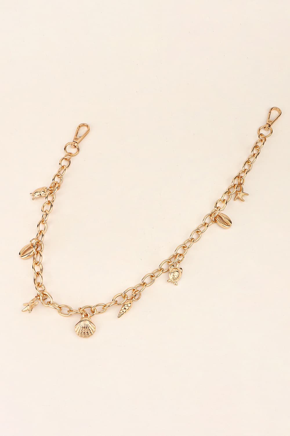 Sea Element Charm Iron Chain Belt - Gold / One Size