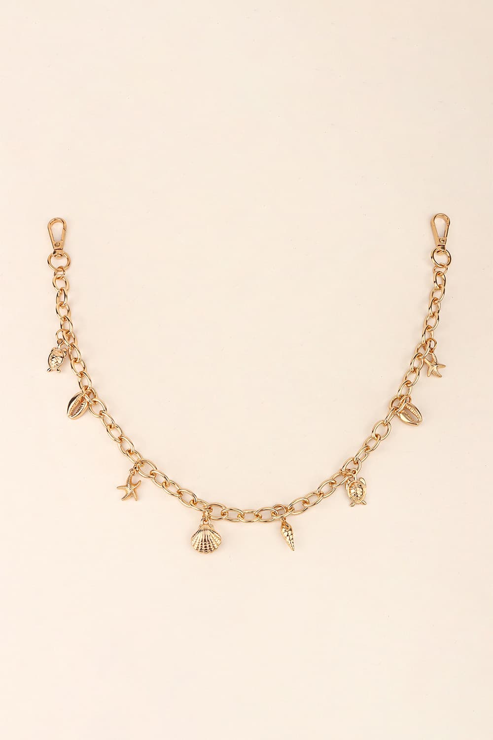 Sea Element Charm Iron Chain Belt - Gold / One Size