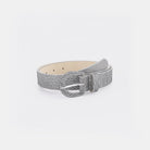 Sequin PU Leather Belt - Light Gray / S