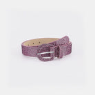 Sequin PU Leather Belt - Moonlit Mauve / S