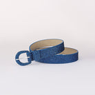 Sequin PU Leather Belt - Royal Blue / S