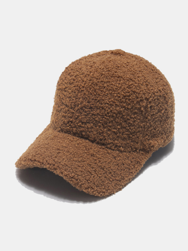 Sherpa Solid Color Baseball Cap - Brown / One Size